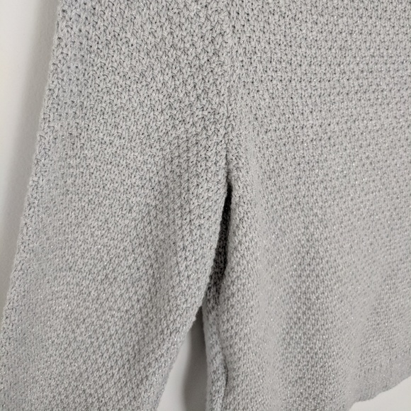 Knitwear by Jackpot | Grey Shimmer Button Up - Picture 6 of 7